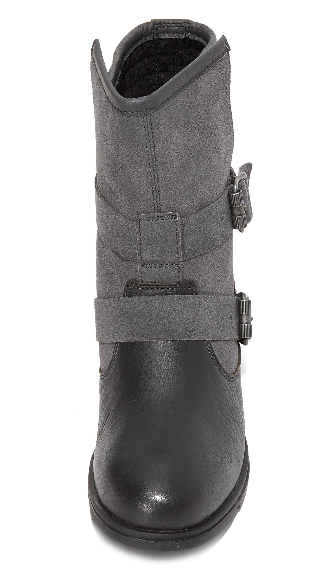 Sorel Leather Major Moto Boots in Dark Grey/Black (Gray